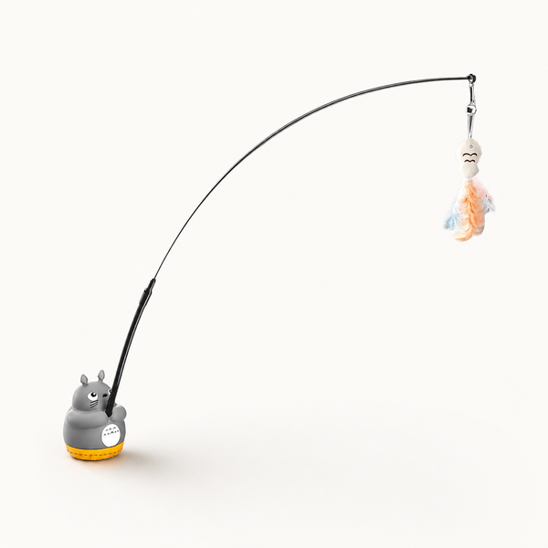 360° Rotating Cat Teaser Toy – Steel Wire Fish & Bell
