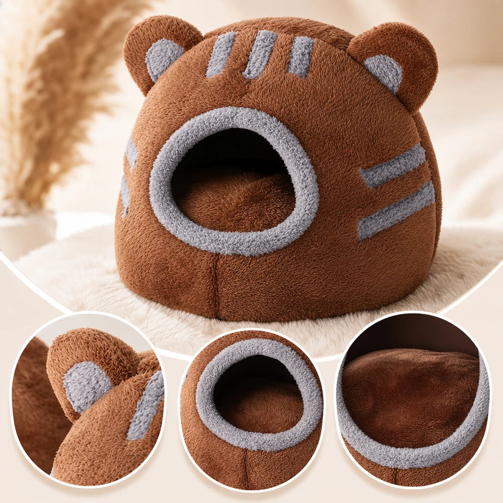 Washable Dual-Use Cat & Dog Bed – Soft Enclosed Pet Bed