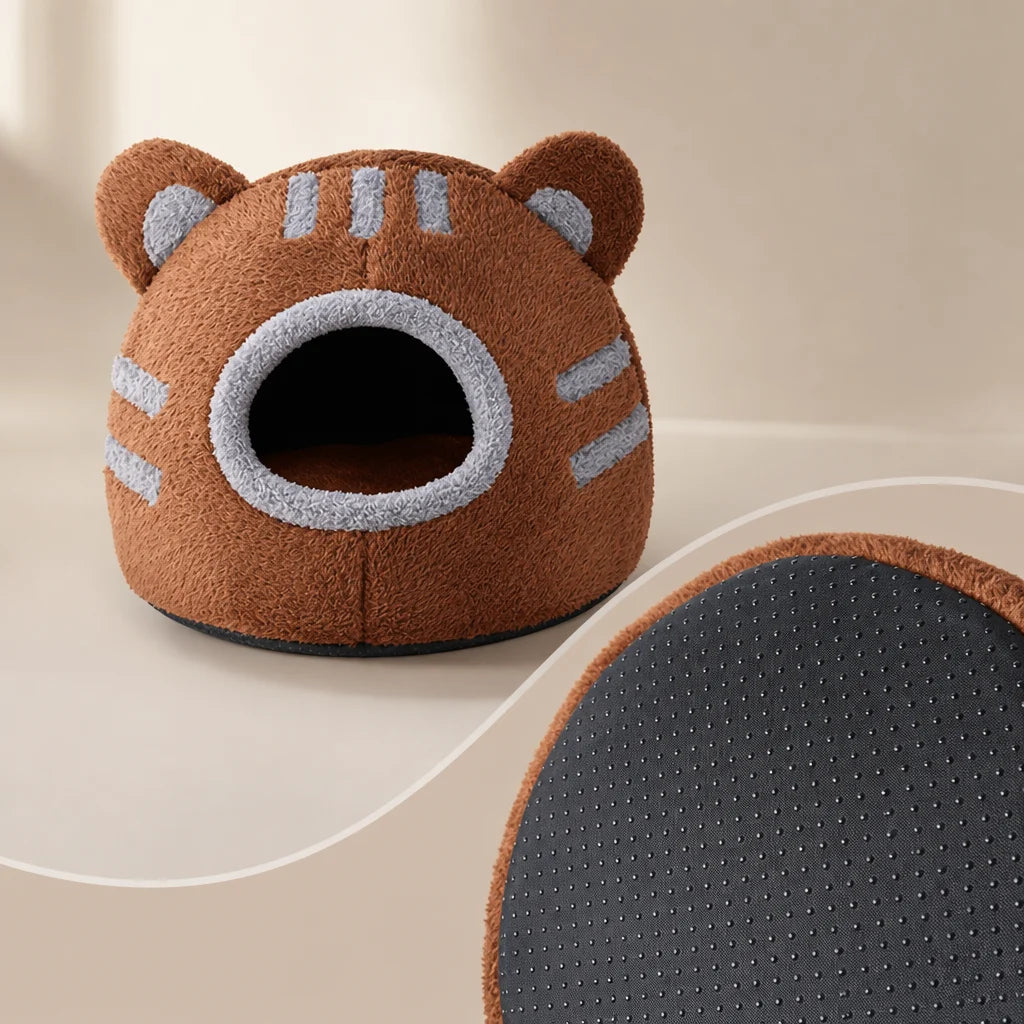 Washable Dual-Use Cat & Dog Bed – Soft Enclosed Pet Bed