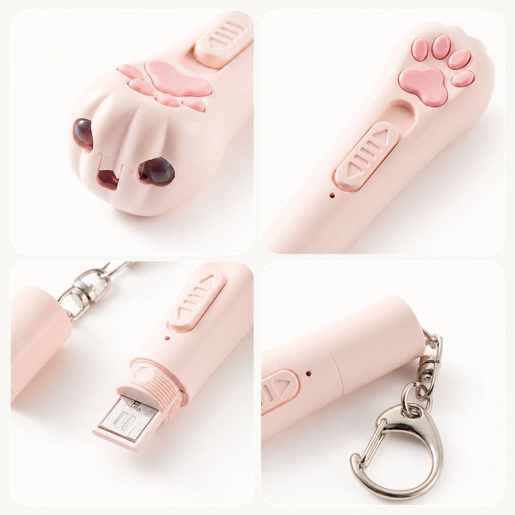LED Laser Cat Teaser Wand – Multifunctional Interactive Toy